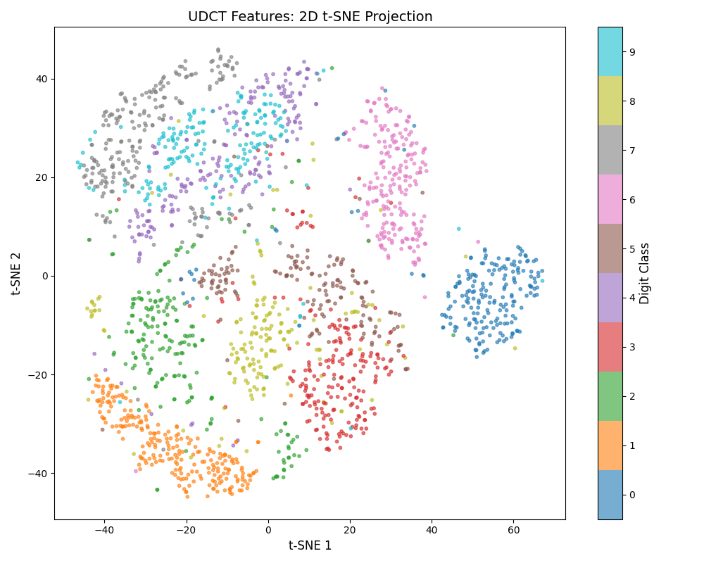 UDCT Features: 2D t-SNE Projection